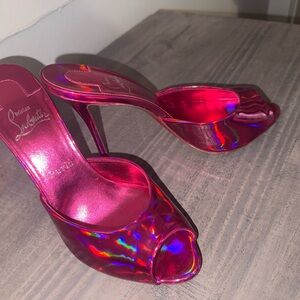 Christian Louboutin Vibrant Pink Peep-Toe Heels